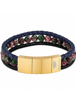 Police pelle triplo bracciale uomo PJ26552BLK.02 uomo nero blu oro verde rosa 1119