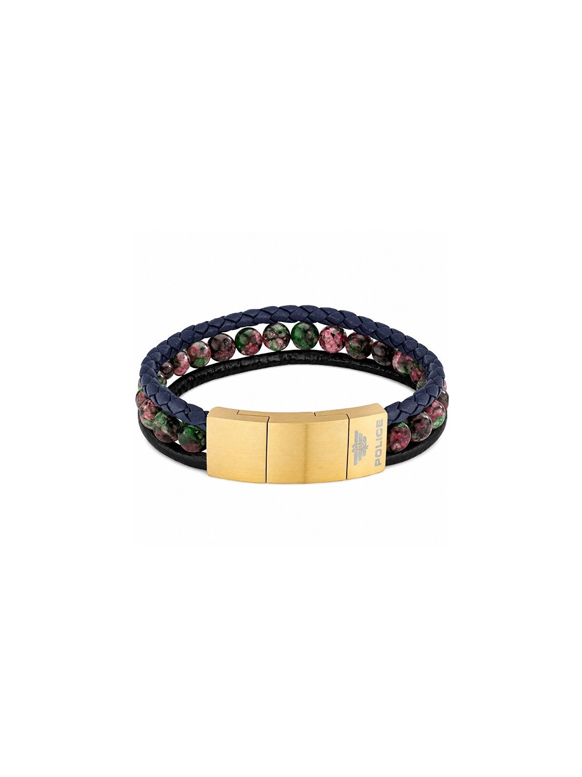Police pelle triplo bracciale uomo PJ26552BLK.02 uomo nero blu oro verde rosa 1119