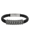 Police elegante pelle bracciale uomo PEJGB2112302 uomo nero argento 1126