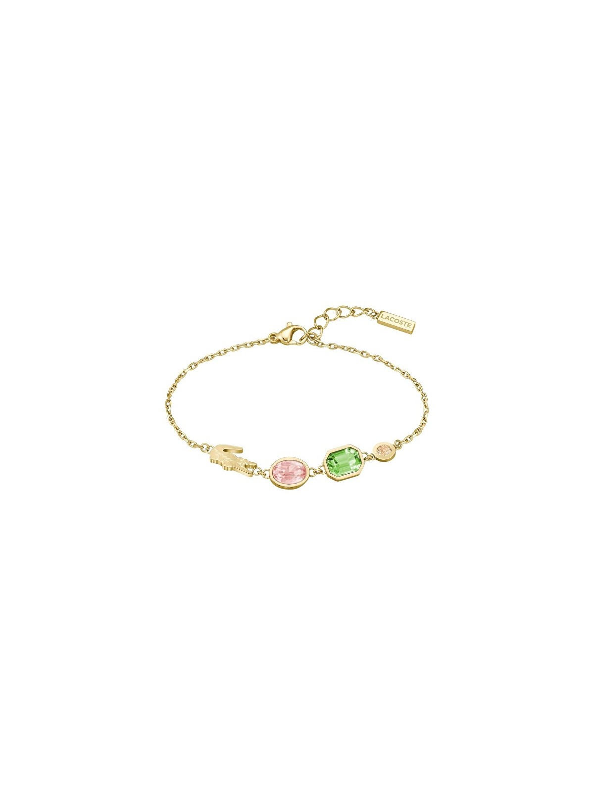 Lacoste placcato oro bracciale con colorato cristalli Deva 2040606 donna oro verde multicolore rosa 0393