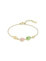Lacoste placcato oro bracciale con colorato cristalli Deva 2040606 donna oro verde multicolore rosa 0393