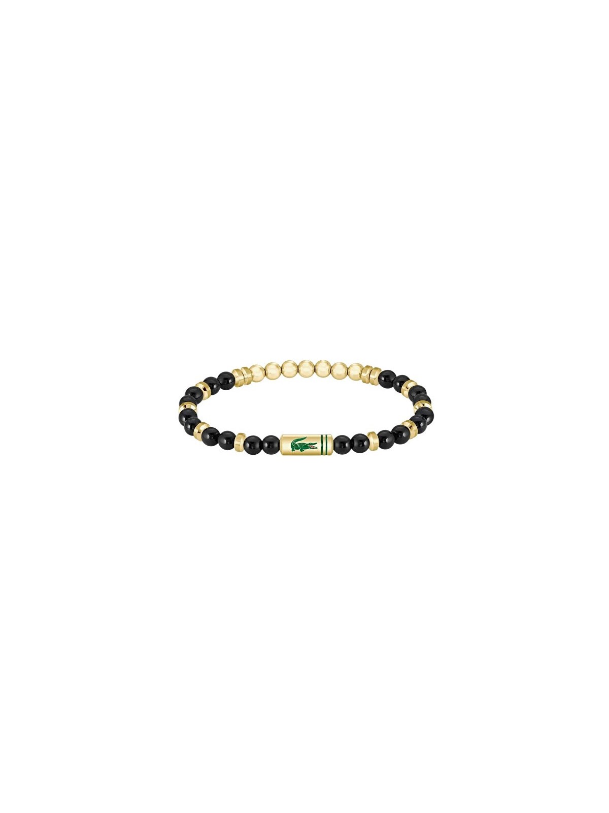 Lacoste placcato oro beaded bracciale con onice Matchpoint 2040593 unisex oro nero verde 0390
