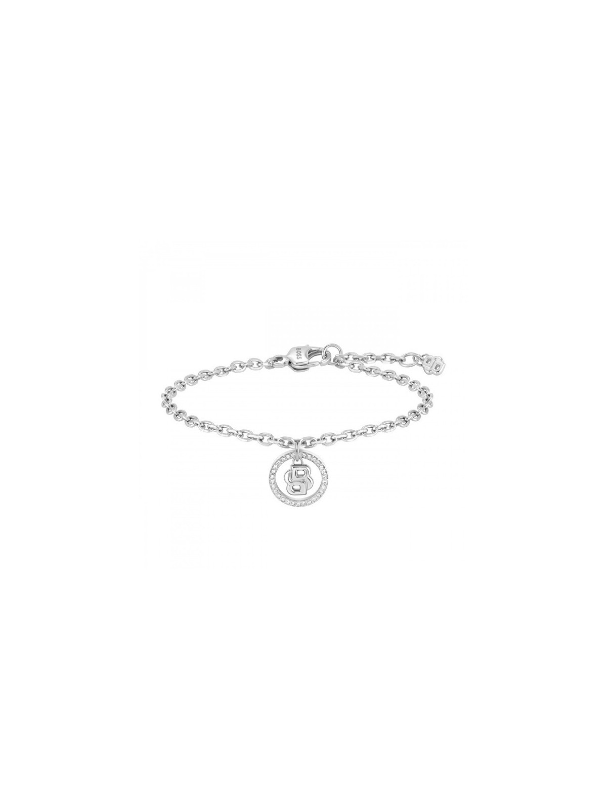 Hugo Boss elegante donna acciaio bracciale Double B 1580806 donna trasparente argento 0459