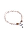 Marc Malone Beaded bracciale con jasper e howlite incrocio MCGB5097 uomo marrone argento bianco 0356