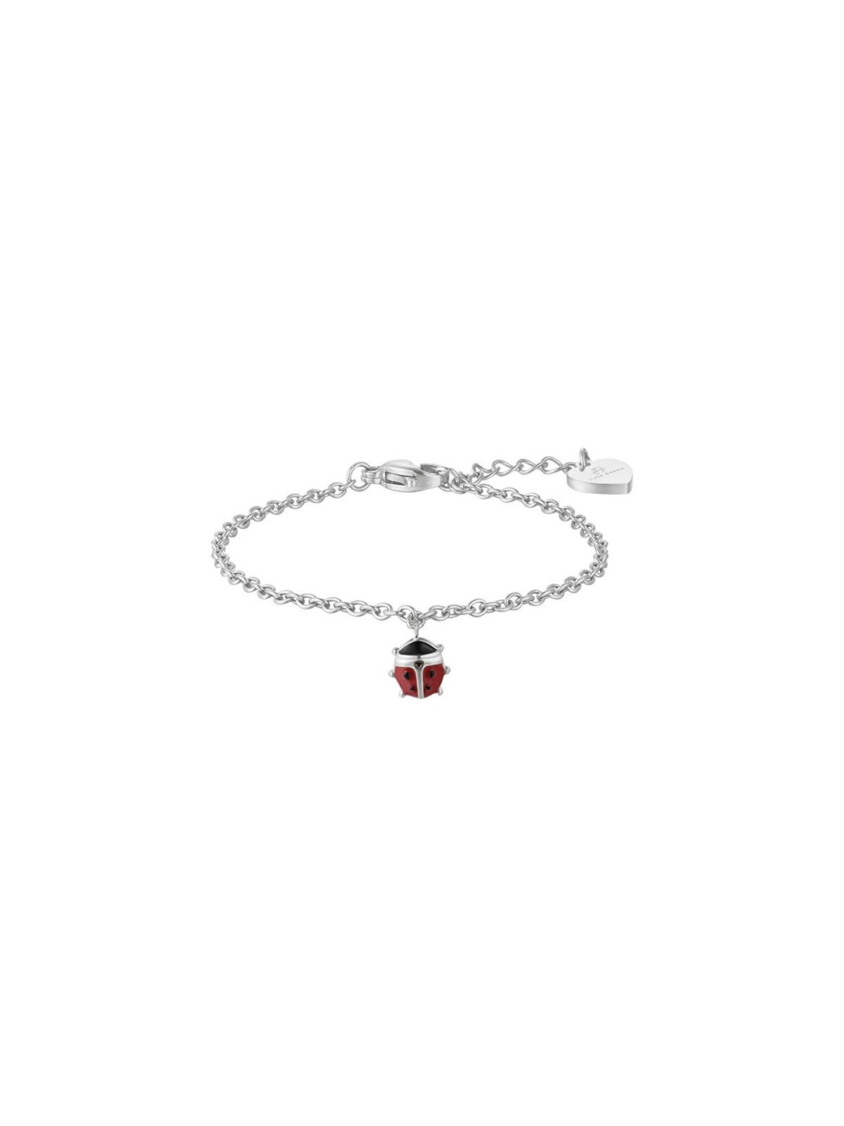 Luca Barra Girls' acciaio bracciale coccinella per portafortuna JB103 bambini nero rosso argento 0082
