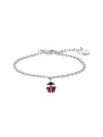 Luca Barra Girls' acciaio bracciale coccinella per portafortuna JB103 bambini nero rosso argento 0082