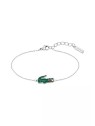 Lacoste acciaio bracciale donna coccodrillo 2040623 donna verde rosso argento 0394