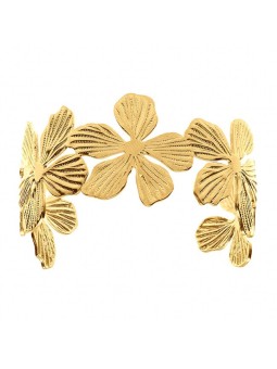 Kalace solido fiore bracciale fatto di placcato oro acciaio TDBW2305020 donna oro 0004
