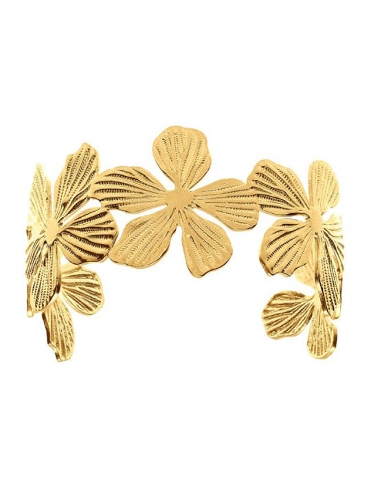 Kalace solido fiore bracciale fatto di placcato oro acciaio TDBW2305020 donna oro 0004