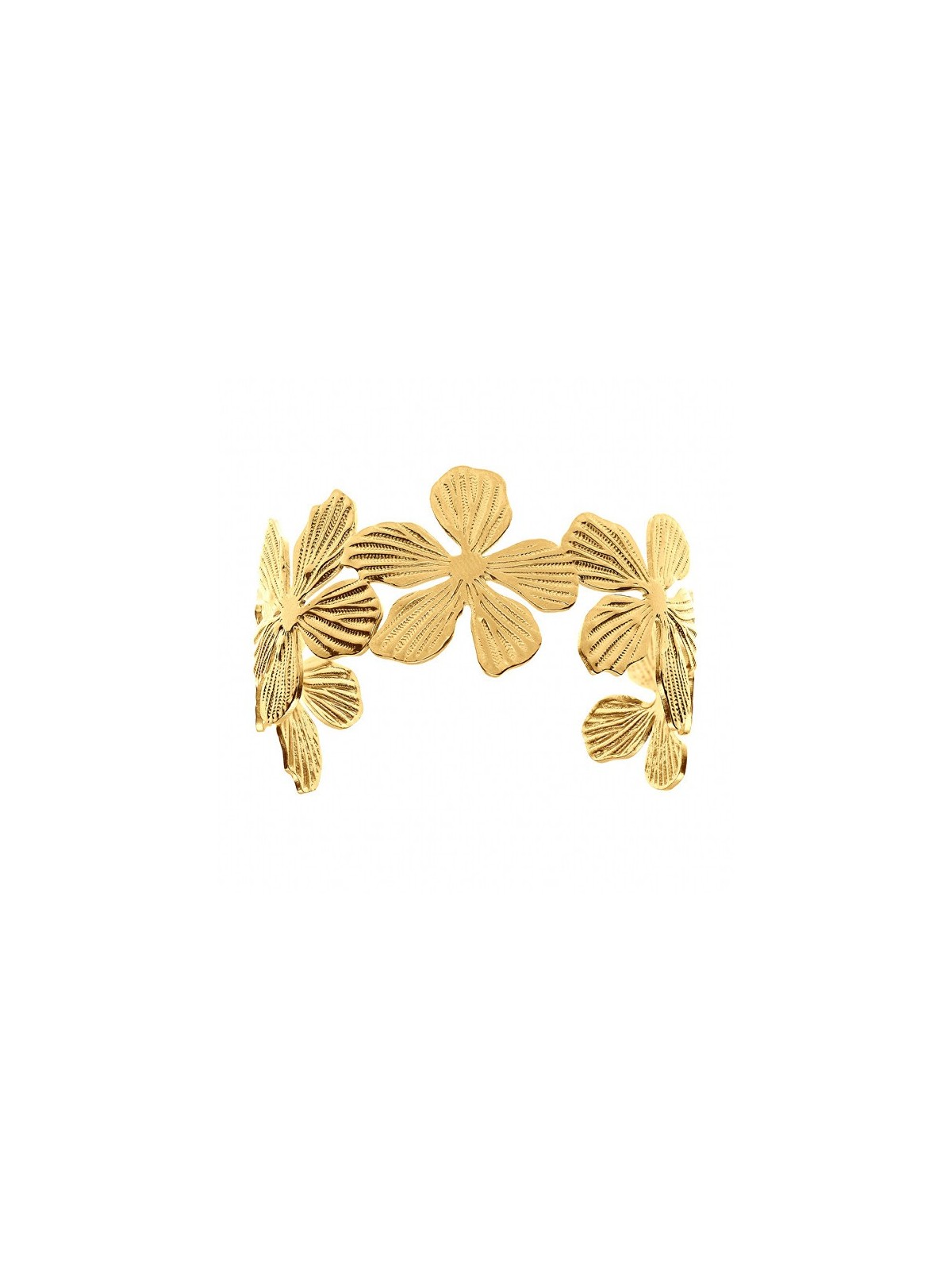 Kalace solido fiore bracciale fatto di placcato oro acciaio TDBW2305020 donna oro 0004