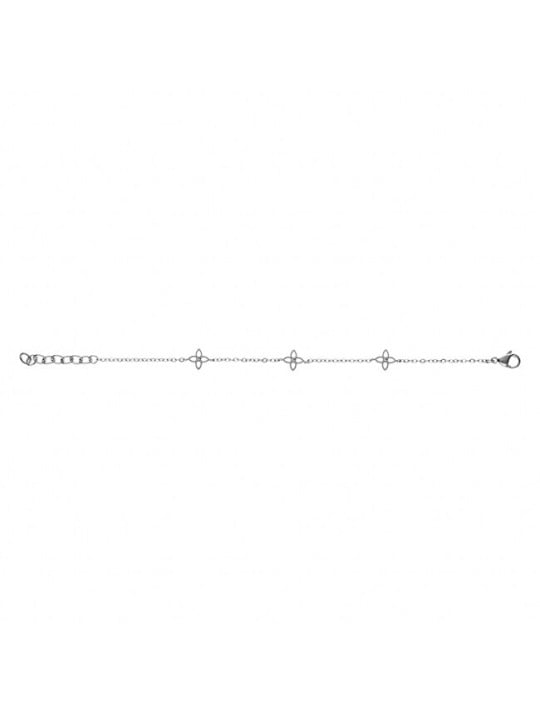Kalace delicato acciaio bracciale con fiori bianchi SK-B2849 donna trasparente argento bianco 0016
