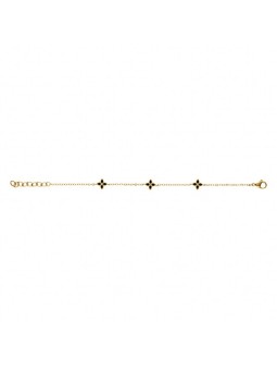 Kalace delicato placcato oro bracciale con nero fiori SK-B2849-JN donna nero trasparente oro 0018