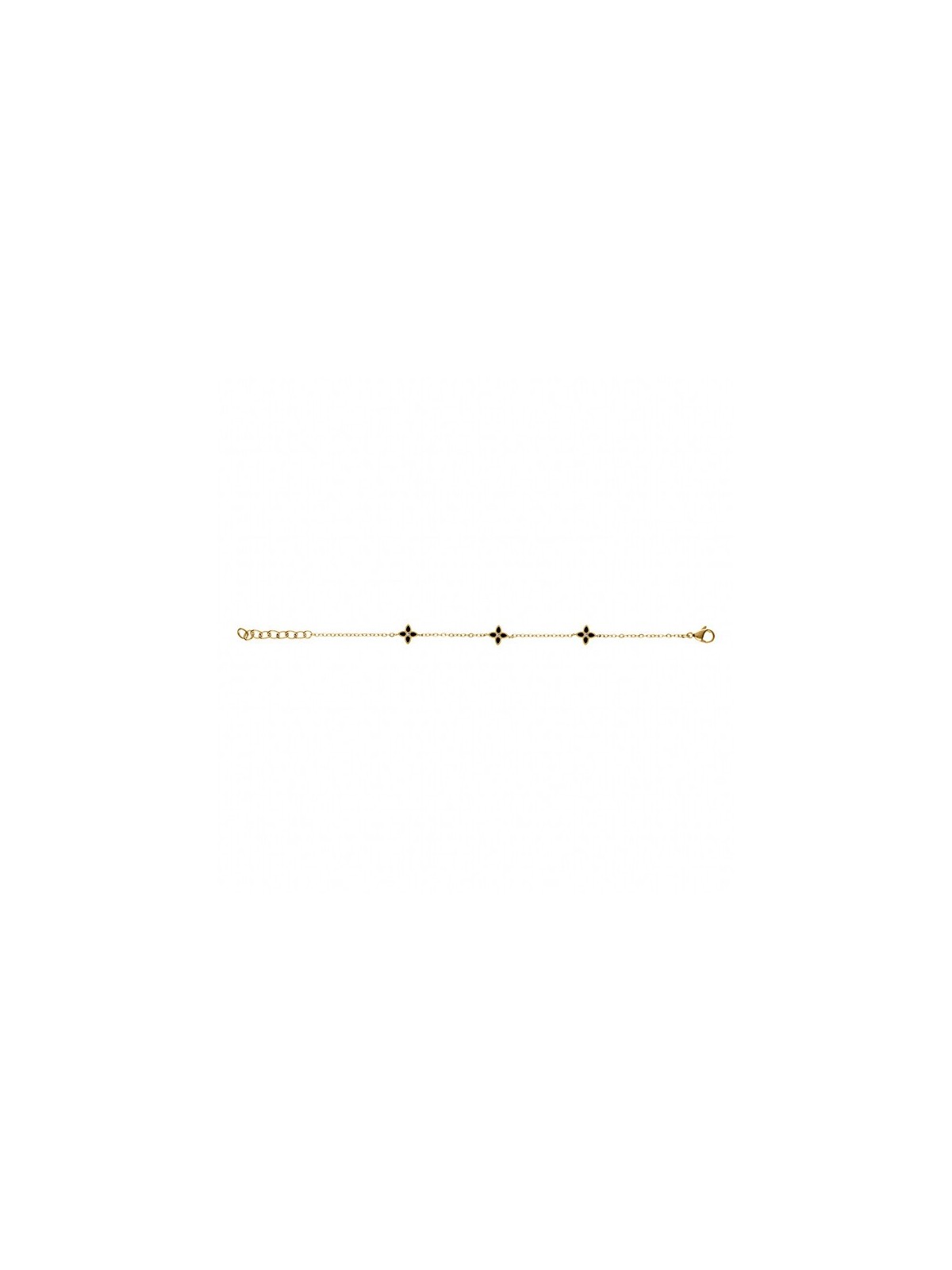Kalace delicato placcato oro bracciale con nero fiori SK-B2849-JN donna nero trasparente oro 0018