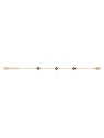 Kalace delicato placcato oro bracciale con nero fiori SK-B2849-JN donna nero trasparente oro 0018