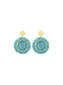 Sàntibé orecchini con turchese perle mini spagnola mini ESP-TURQ-BO donna oro turchese 0003