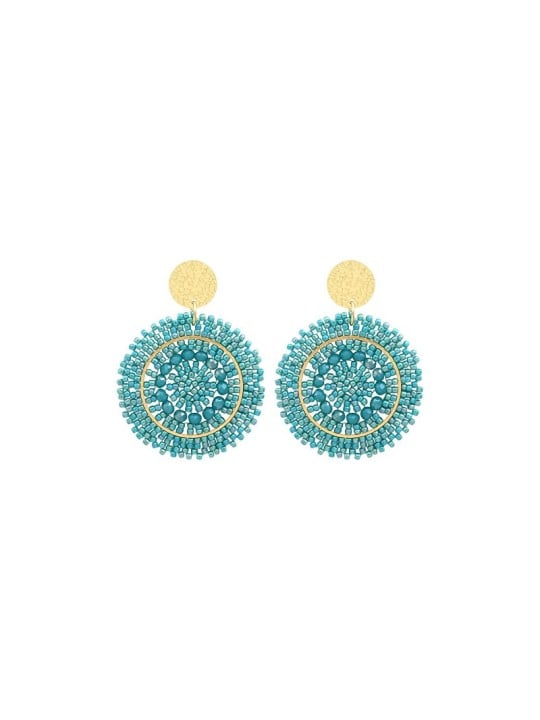 Sàntibé orecchini con turchese perle mini spagnola mini ESP-TURQ-BO donna oro turchese 0003