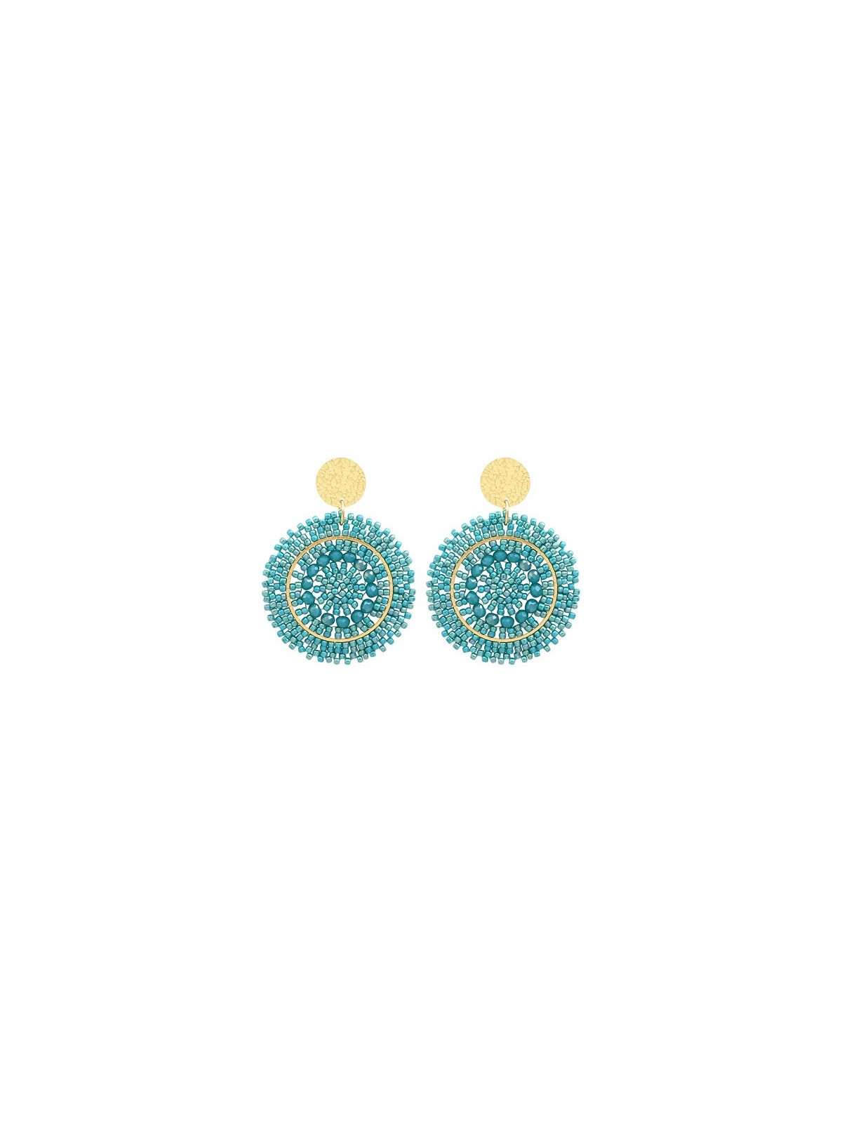 Sàntibé orecchini con turchese perle mini spagnola mini ESP-TURQ-BO donna oro turchese 0003