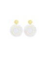 Sàntibé orecchini con bianco perle mini spagnola mini ESP-BLAN-BO-1 donna oro bianco 0001