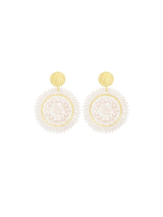 Sàntibé orecchini con beige perle mini spagnola mini ESP-SABL-BO donna beige oro 0004