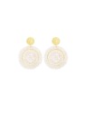 Sàntibé orecchini con beige perle mini spagnola mini ESP-SABL-BO donna beige oro 0004