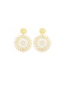 Sàntibé orecchini con oro e bianco perle mini spagnola mini ESP-BLAN-BO-2 donna oro bianco 0005