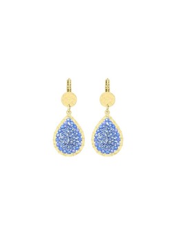 Sàntibé blu goccia mini Ysé pendente orecchini mini YSÉ-CÉLE-BO donna blu oro 0011