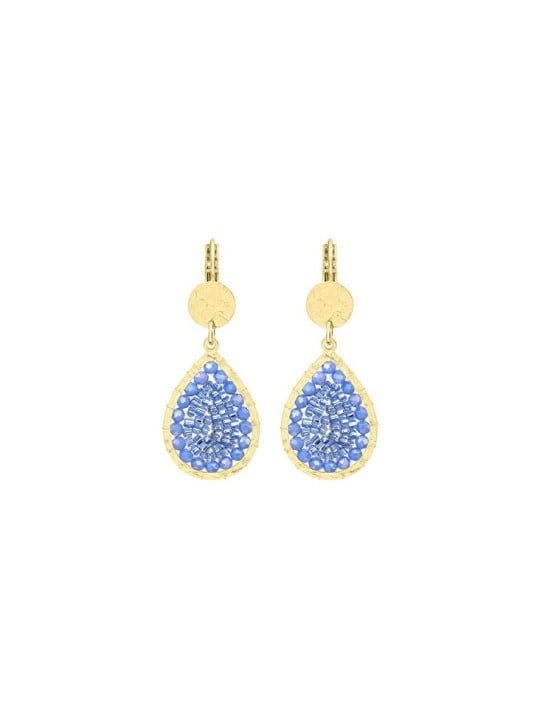 Sàntibé blu goccia mini Ysé pendente orecchini mini YSÉ-CÉLE-BO donna blu oro 0011