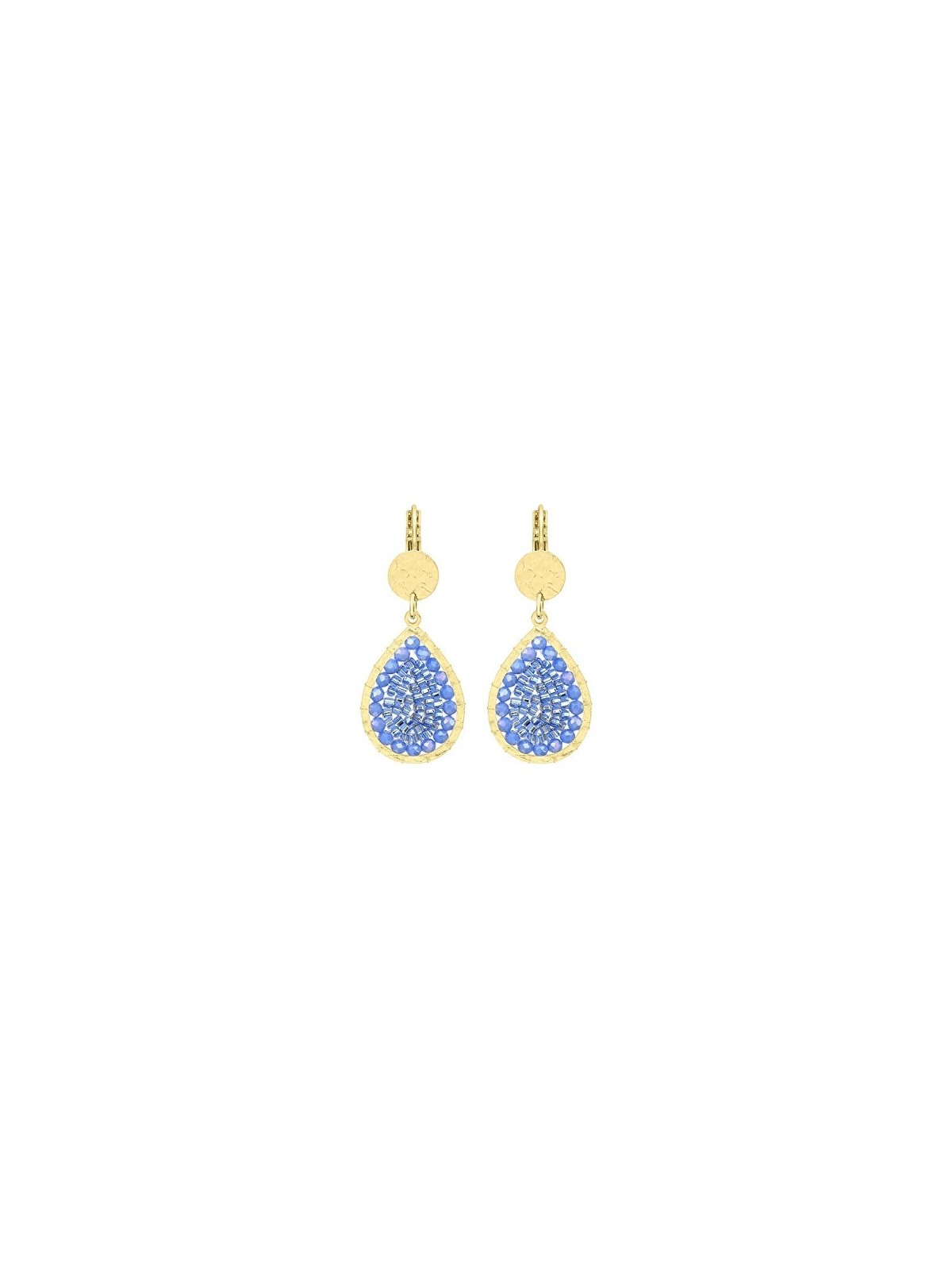 Sàntibé blu goccia mini Ysé pendente orecchini mini YSÉ-CÉLE-BO donna blu oro 0011