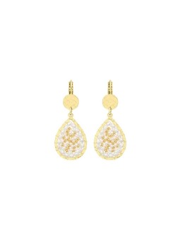 Sàntibé White-gold goccia orecchini mini Ysé mini YSÉ-BLAN-BO-2 donna oro bianco 0009