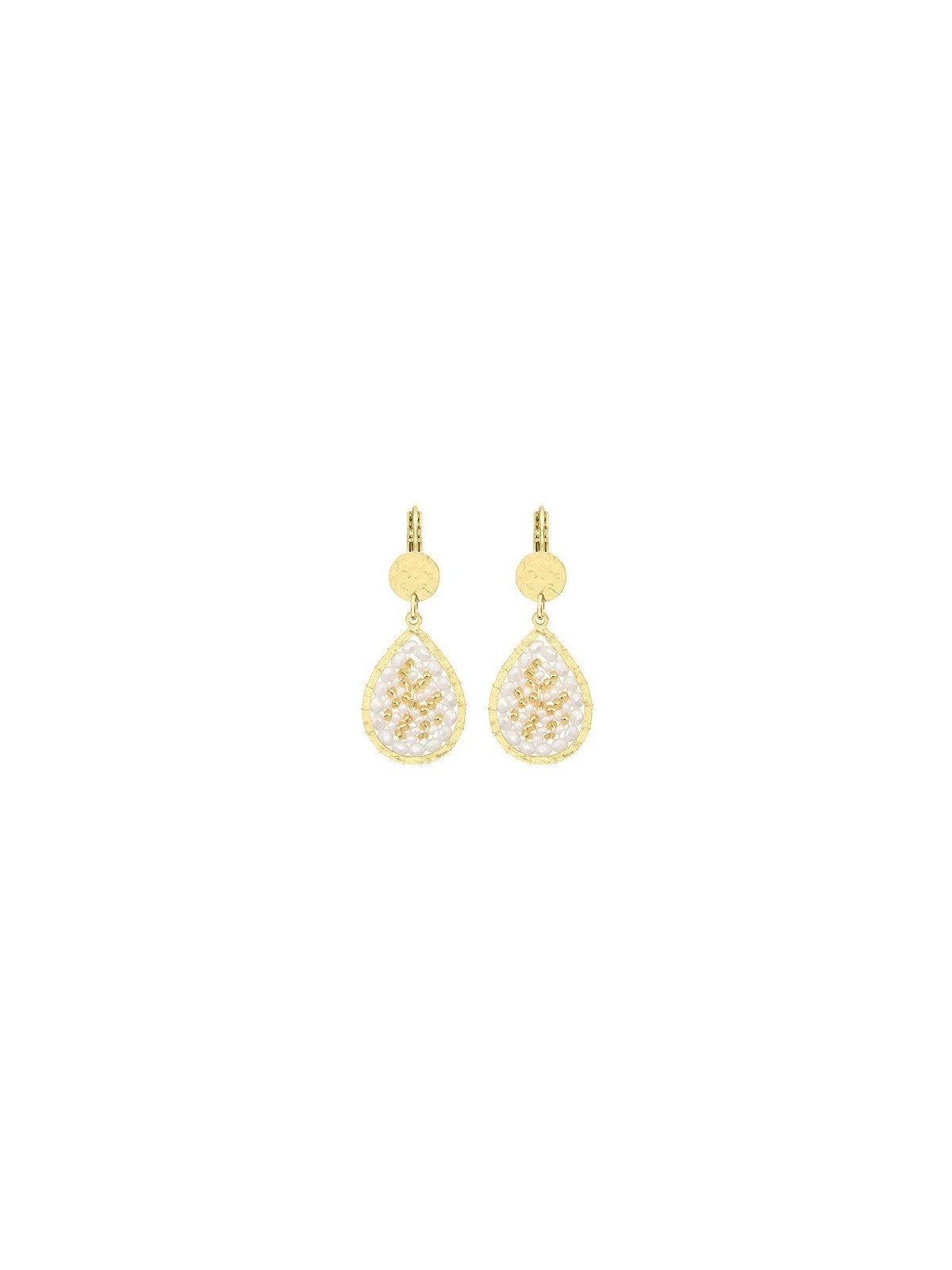 Sàntibé White-gold goccia orecchini mini Ysé mini YSÉ-BLAN-BO-2 donna oro bianco 0009