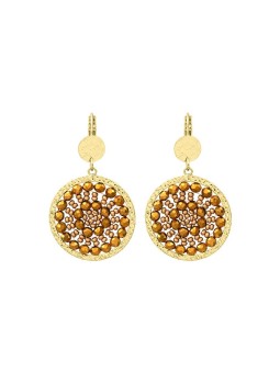 Sàntibé placcato oro champagne mini Solène orecchini mini SOL-CHAM-BO donna beige marrone oro 0012