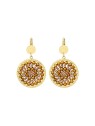 Sàntibé placcato oro champagne mini Solène orecchini mini SOL-CHAM-BO donna beige marrone oro 0012