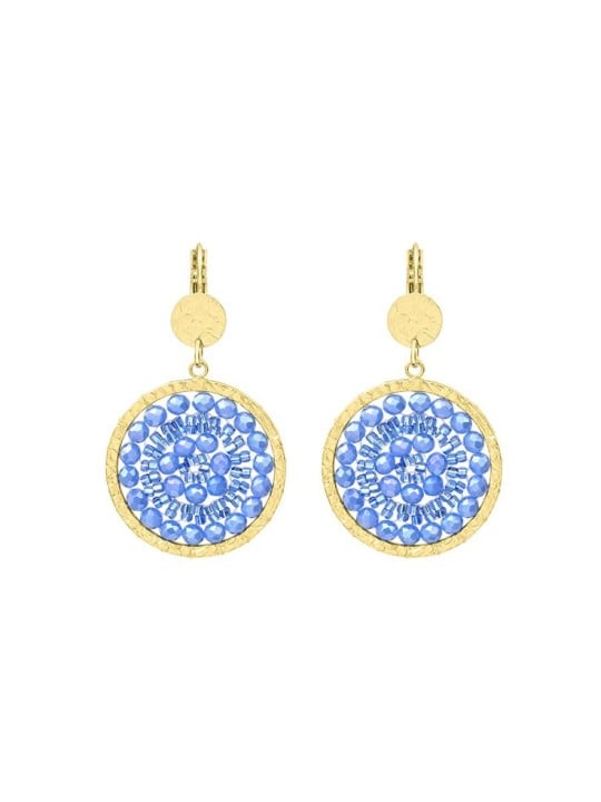 Sàntibé celeste mini Solène oro placcato orecchini mini SOL-CÉLE-BO donna blu oro 0017