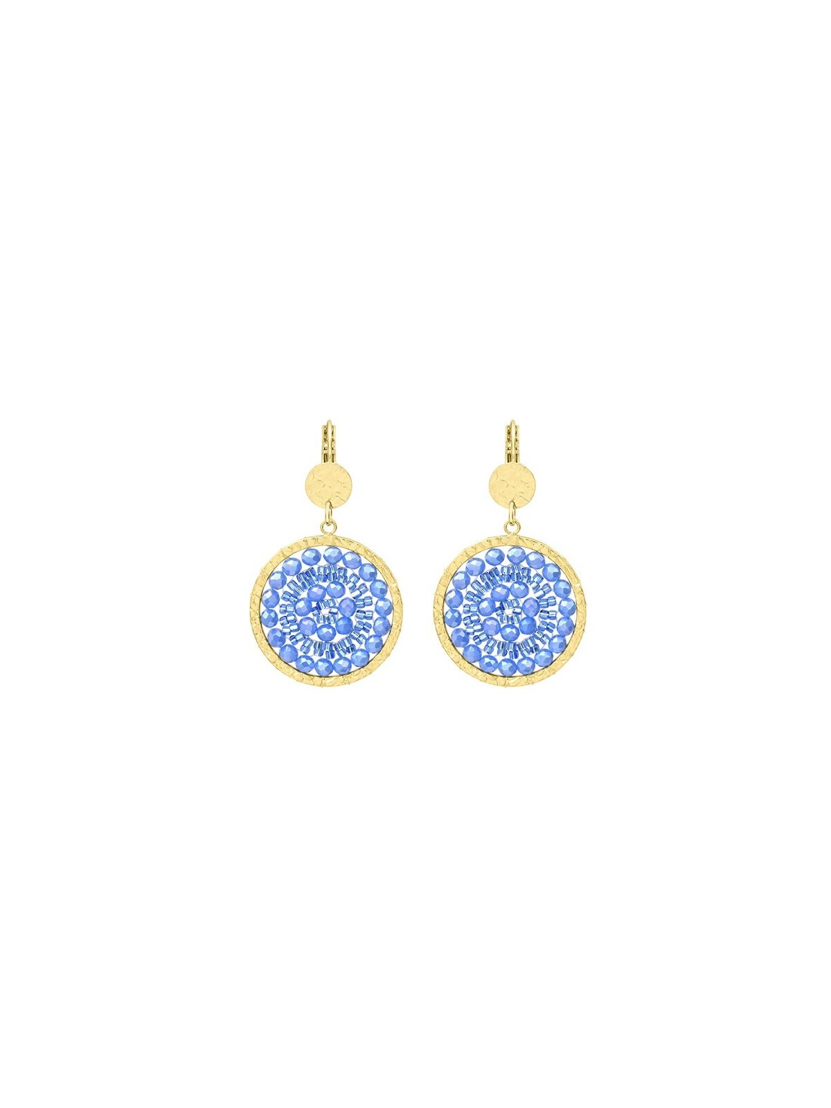 Sàntibé celeste mini Solène oro placcato orecchini mini SOL-CÉLE-BO donna blu oro 0017