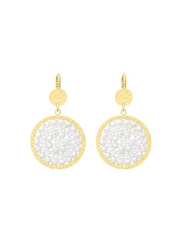 Sàntibé Blanc mini Solène placcato oro orecchini mini SOL-BLAN-BO-1 donna oro bianco 0013