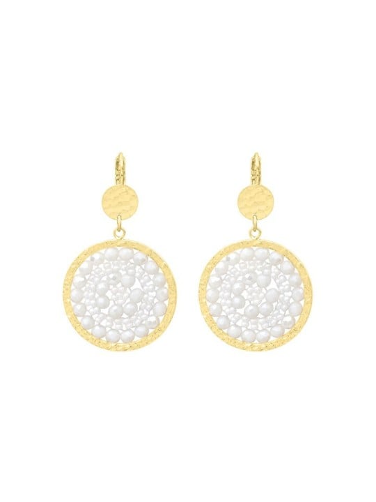 Sàntibé Blanc mini Solène placcato oro orecchini mini SOL-BLAN-BO-1 donna oro bianco 0013
