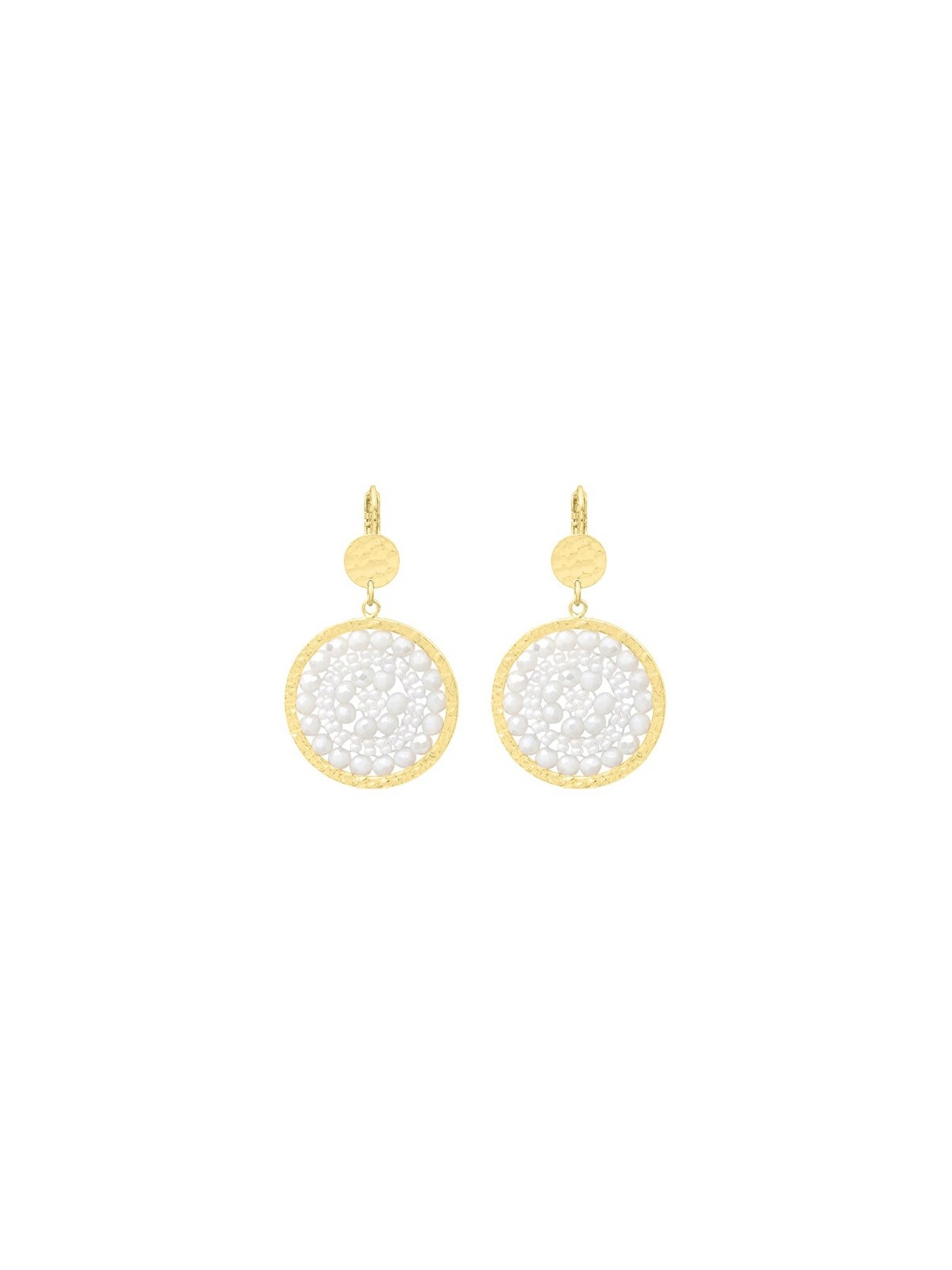 Sàntibé Blanc mini Solène placcato oro orecchini mini SOL-BLAN-BO-1 donna oro bianco 0013