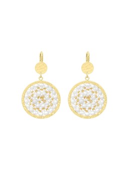 Sàntibé Blanc dorato mini Solène placcato oro orecchini mini SOL-BLAN-BO-2 donna oro bianco 0014