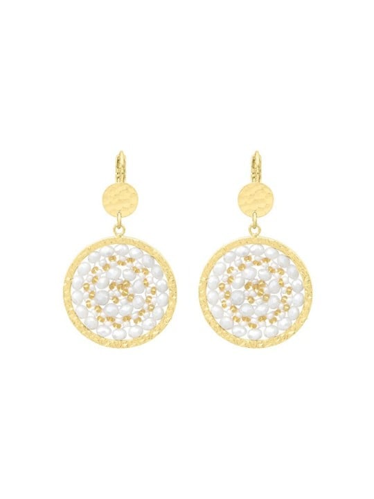 Sàntibé Blanc dorato mini Solène placcato oro orecchini mini SOL-BLAN-BO-2 donna oro bianco 0014