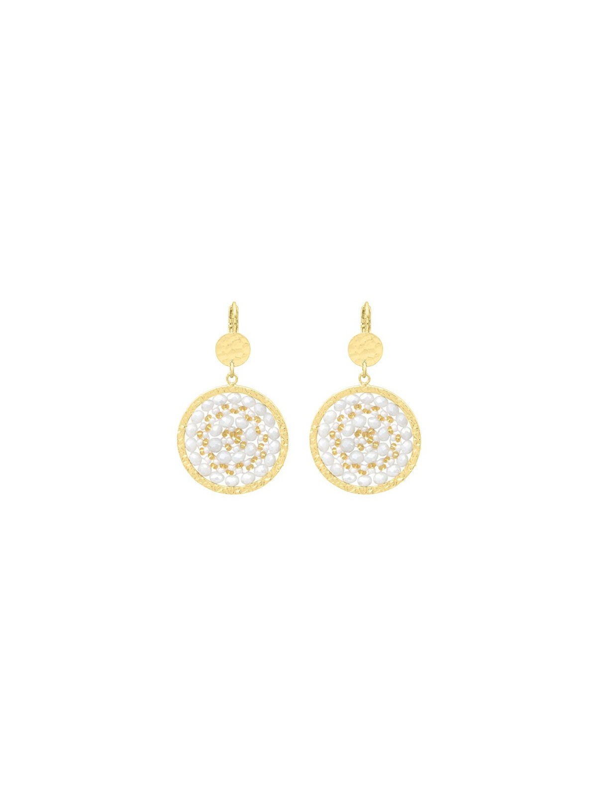 Sàntibé Blanc dorato mini Solène placcato oro orecchini mini SOL-BLAN-BO-2 donna oro bianco 0014