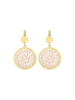 Sàntibé placcato oro orecchini sable mini Solène mini SOL-SABL-BO donna beige oro 0015