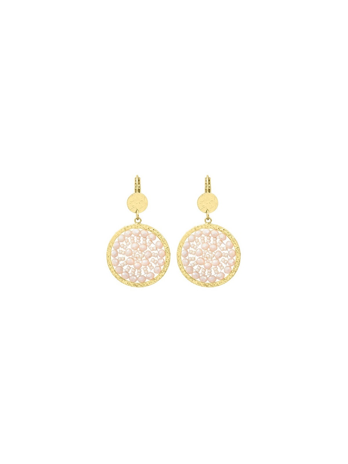 Sàntibé placcato oro orecchini sable mini Solène mini SOL-SABL-BO donna beige oro 0015
