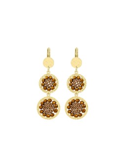 Sàntibé lungo placcato oro orecchini Alba champagne ALBA-CHAM-BO donna beige marrone oro 0018