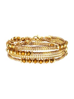 Sàntibé placcato oro bracelet/necklace 2in1 champagne Divine DIV3 DIS-CHAM-BRA donna beige marrone oro 0022