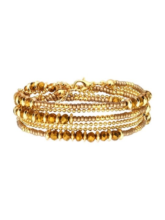 Sàntibé placcato oro bracelet/necklace 2in1 champagne Divine DIV3 DIS-CHAM-BRA donna beige marrone oro 0022