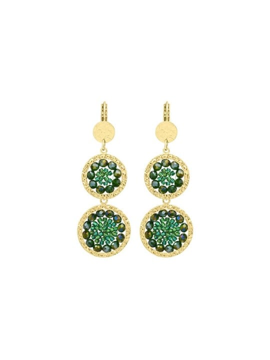 Sàntibé lungo placcato oro orecchini Alba verde Oasis ALBA-OASI-BO donna oro verde 0021
