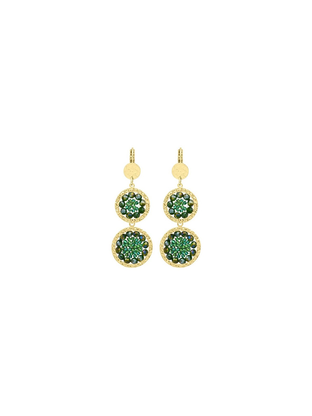 Sàntibé lungo placcato oro orecchini Alba verde Oasis ALBA-OASI-BO donna oro verde 0021