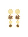 Sàntibé elegante champagne mini Lupin pendente orecchini mini LUP-CHAM-BO donna beige marrone oro 0034