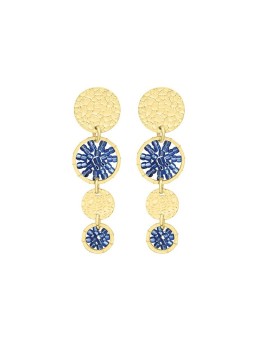 Sàntibé elegante celeste mini Lupin pendente orecchini mini LUP-CÉLE-BO donna blu oro 0035