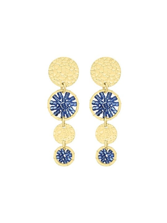 Sàntibé elegante celeste mini Lupin pendente orecchini mini LUP-CÉLE-BO donna blu oro 0035